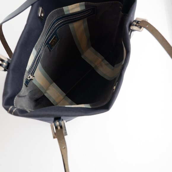 Authentic Preowned Fendi Navy Canvas FF Logo Tote Bag - Picture 12 of 15